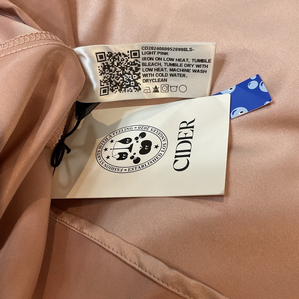 NWT Cider Pink Satin Sleeveless Bow Front Pleated Midi Dress Size M 🎀 - Picture 15 of 16